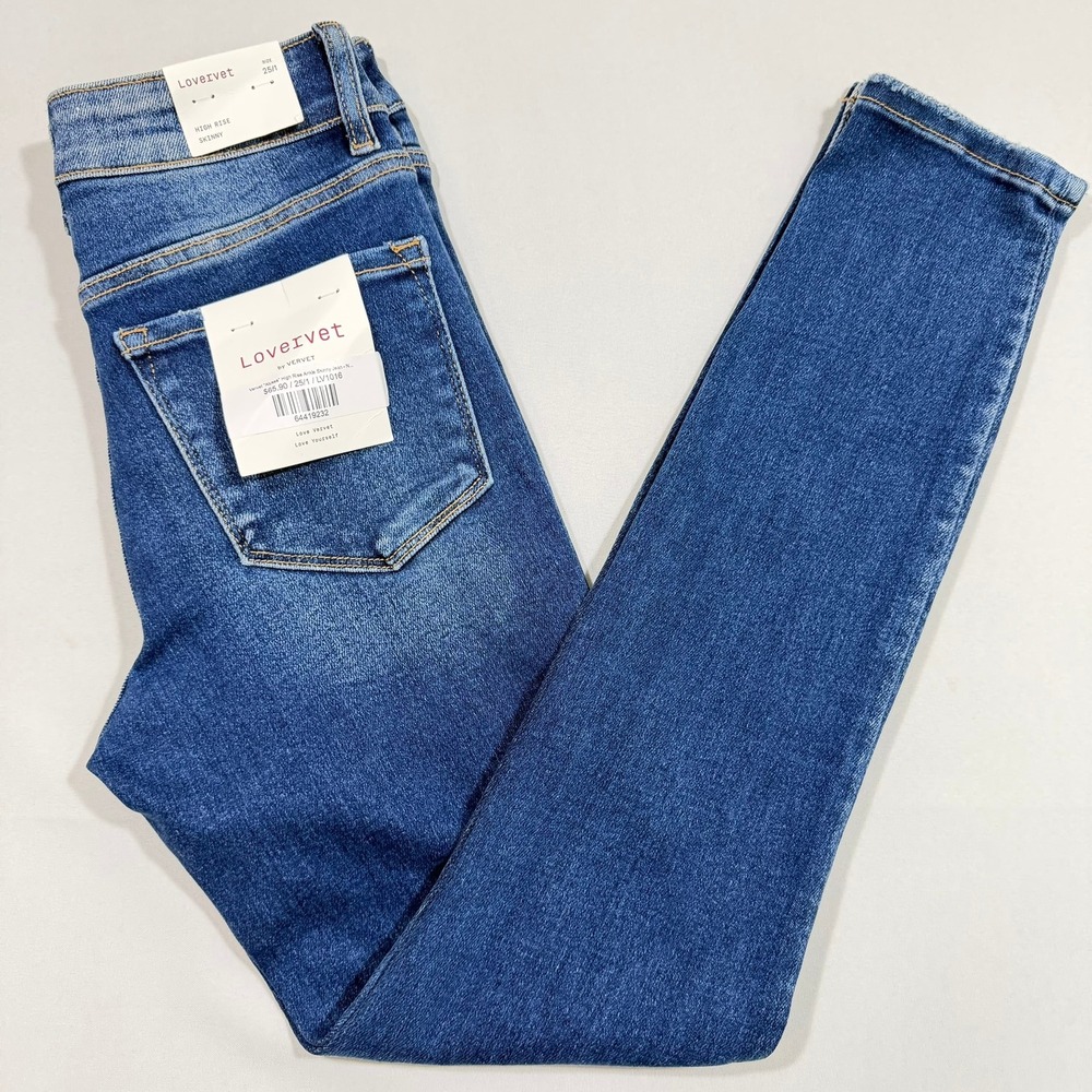 Lovervet by Vervet Alyssa Womens 25 NWT High Rise Ankle Skinny Jeans Indie